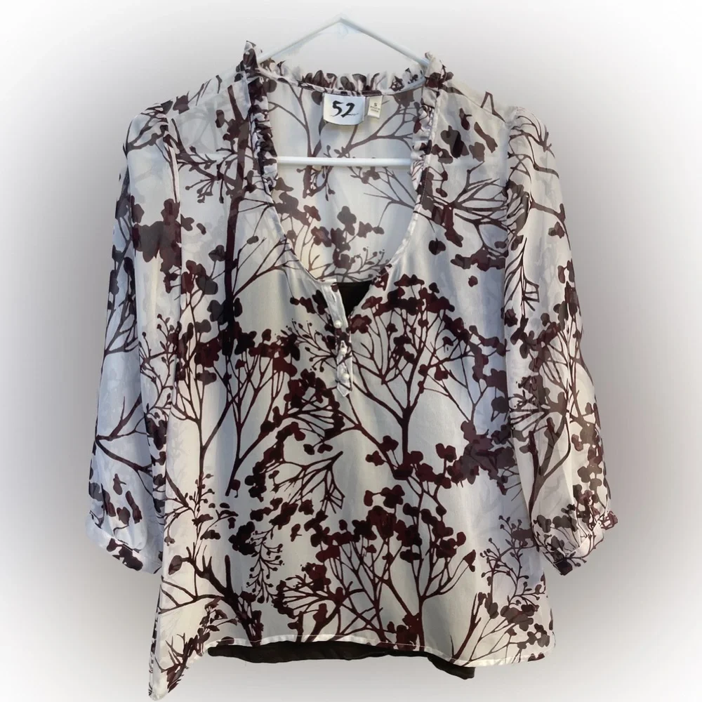Sheer Blouse Cami Included - Picture 1 of 4